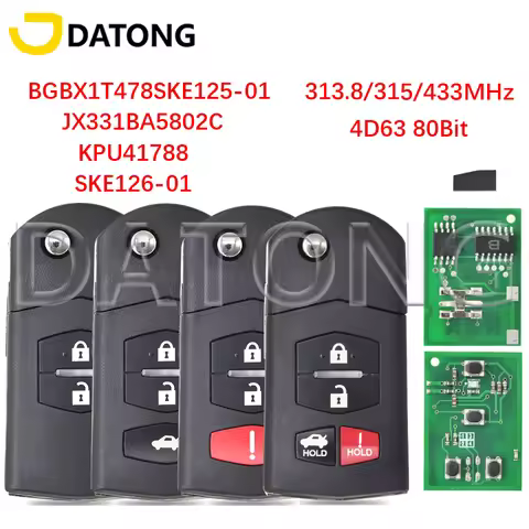 Datong World Car Remote Key For Mazda 2 3 5 6 8 M2 M3 M5 M6 MX-5 CX-7 CX-9 KPU41788 313.8MHz SKE126-