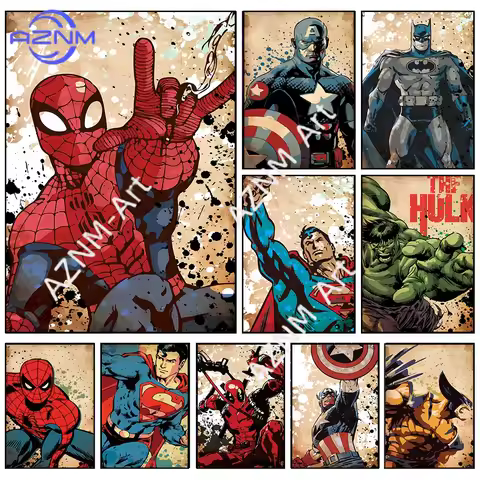 HOT Toys Spider Man Canvas Poster Marvel Hero Decor Iron Man Batman Hulk Mural Modern Home Decoratio