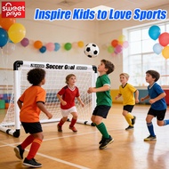 Indoor Home Foldable Kid’s Soccer Goal Mini Backyard Group Football Game 2-5 Person With Pump Ball