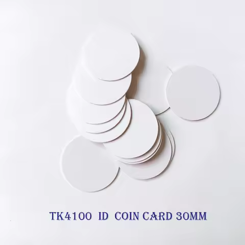 10pcs/Lot 125Khz TK4100 EM4100 RFID Coin ID Card With Adhensive Sticker Read Only Diameter 18mm 25mm