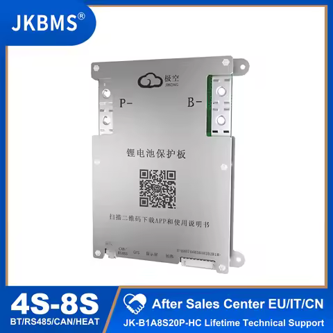 JKBMS B1A8S20P SAMRT BMS Heat CANBUS 3S 4S 5S 6S 7S 8S 12V 24V BATTERY WITH 1A ACTIVE BALANCE HEAT F
