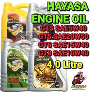 100% ORIGINAL HAYASA ENGINE OIL MINYAK HITAM GT5 SAE20W50/GT6 SAE15W40/GT8 SAE10W40/GTS SAE5W40 FOR 