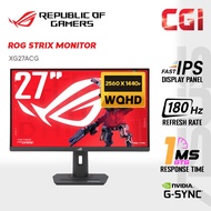 Asus 27" ROG Strix XG27ACG Fast IPS HDR400 2K G-Sync 180Hz 1ms Aura Sync USB-C Ergonomic Gaming Moni