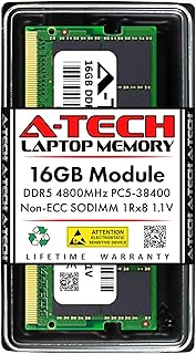 A-Tech 16GB RAM Replacement for Crucial CT16G48C40S5 | DDR5 4800 MHz PC5-38400 1.1V SODIMM 262-Pin N