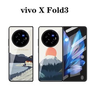 X Fold 3 Casing Case for Vivo X Fold3 Pro X Fold2 X Fold Personalized Creative Natural Scenery Pattern Glass Hard Mobile Phone Case Cover