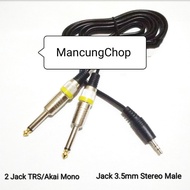 Kabel Audio Jack Aux 3.5mm Stereo To 2 TRS/Akai Jack 6,5mm 5 Meter