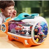 Portable Aquarium Fish Tank With Lamp Aquarium For Decoration Home Akuarium Ikan Travel Budak Set Po