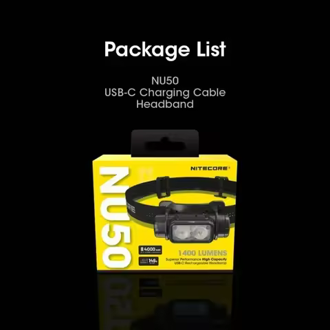 NITECORE NU50 21700 USB-C Rechargeable Headlamp 1400 Lumens Powerful Lightweight White Red Light Hea