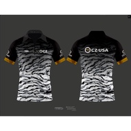 Custom Text 2023-2024 Upgrade Design 3D CZ-USA Zipper Polo Shirt (Free Custom Name Text)