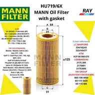 MANN OIL FILTER HU719/6X,AUDI A1(8X)A3+Cabriolet(8P)(8VA/8VS/8V7)A4+Cabriolet(8E/8H, B6+B7)A6(4F/C6)