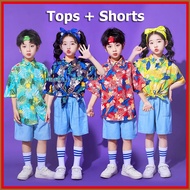 2-14Y Hawaiian Outfit for Kids Boy Terno for 2 3 4 5 6 7 8 Year Old Boy Summer Beach Boy Kids Clothe