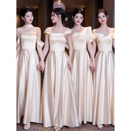 bridesmaid dress bridesmaid dress plus size Champagne Satin Bridesmaid Dress - Elegant Banquet & Eve