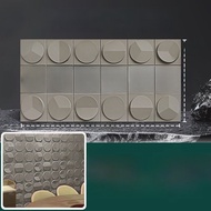 บล็อกคอนกรีตแบบรูว่าง 9 ช่อง บอร์ดตกแต่งผนัง โครงสร้างนาฬิกา บล็อกกั้นเบาๆ บล็อกหินเทียม PU สำหรับตก