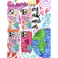 Nawara Studio Ser feliz Purple series Simple Clear Soft TPU iPhone Case For iPhone 16 15 14 13 12 11