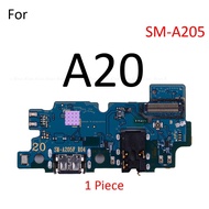 แท่นชาร์จชาร์จ USB บอร์ดพอร์ตสายเคเบิ้ลยืดหยุ่นสำหรับ Samsung Galaxy A80 A70 A60 A50s A50 A40 A30s A30 A20e A20 A10 A10e ชิ้นส่วนซ่อม