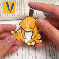 GANTUNGAN Yelloo!! Naughty Cat Keychain Naughty Cat Keychain Cute Playing Eggs Kralif Cat Keychain C