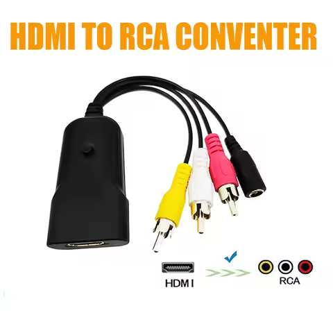 HDMI to RCA Composite AV Video Audio Converter Adapter Support NTSC PAL for XBOX PS3 PS4 TV STB VHS 