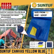(S) SUNTUF BLUE YELLOW CANVAS YBK SERIES | Canvas for covering goods yellow tarpaulinsbiru 6X6'-10X1