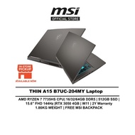 MSI Gaming Thin A15 Laptop B7UC-204MY (Ryzen 7 7735HS/16GB/512GB SSD/15.6" FHD 144HZ /RTX 3050 4GB/W