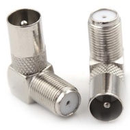 5 PCS Right Angle TV Aerial F Connector Adapter RF Coaxial TV Cable Male