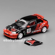 MotorHelix 1:64 MH Diecast Honda Civic Type R EK9 Spoon EK9 Mugen Vehicle Model Die Cast Collection