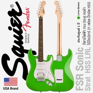 Squier® FSR Sonic Strat HSS LRL กีตาร์ไฟฟ้า 21 เฟรต ทรง Strat คอดำ ไม้ป๊อปลาร์ คอเมเปิ้ล ปิ๊กอัพ HSS