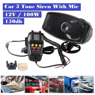 100W 12V Car Siren Speaker Microphone Horn Lound Music Sound Alarm Motorcycle Hon Kereta Bunyi Kuat