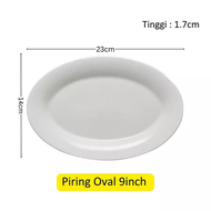 Piring Keramik Oval Polos Putih / Piring Saji Keramik Oval Polos /Piring Oval Keramik Putih Hotelwar