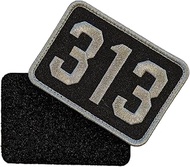 Detroit 313 Area Code Patch 3.5" x 2.5" Embroidered Hook and Loop Patch (Black/Charcoal)
