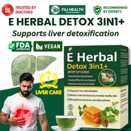[100% ORGANIC] E Herbal Detox 3in1+ – Liver Cleansing, Body Detox & Immune Health, 1box 15 packs