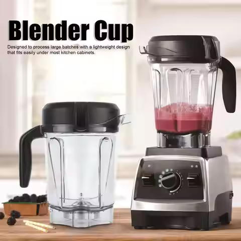 2L 64oz Transparent Food Blender Container with Blade Lid Replacement Accessories Fit for Vitamix Co
