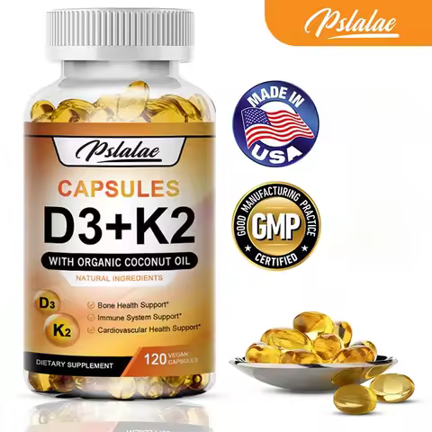 Vitamin D3 + K2 Capsules - Promotes Bone, Dental and Cardiovascular Health and Supports The Immune S