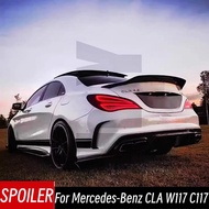 For Mercedes-Benz CLA W117 C117 CLA180 200 250 260 CLA45 Black Carbon Rear Trunk Lid  Ducktail Lip S