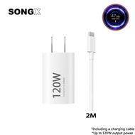 SONGX 120W สายชาร์จ GaN HyperCharge PD อะแดปเตอร์ไฟฟ้าพร้อม120W 6A Type C ชุด QC4.0สายแท่นชาร์จผนังช