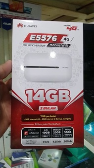 MODEM MIFI HUAWEI E5576 4G UNLOCK + FREE KUOTA TELKOMSEL 14GB