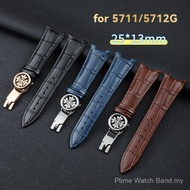 Premium Folding Clasp Genuine Leather Replacement Watch Strap Luxury Accessory Nautilus 5711 5712 De