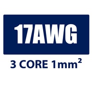 Electric Pure Copper Wire 3 Core 17AWG 1mm2 Double Layer PVC Insulated Flexible AC Cable TUV Silicon