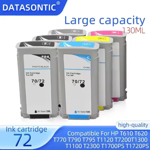 HP 72 Ink Cartridge With Dye Ink For T610 T620 T770 T790 T795 T1100 T1120 T1200 T1300 T1100ps T1700p