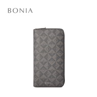 Bonia Black Alvaro Monogram Zip Long Wallet