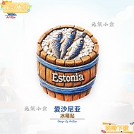 Uniform Magnetic Refrigerator Stickers Powerful Magnet Shape Estonia Smoked Fish Bucket Travel Souve