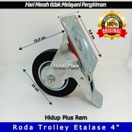 Xander 4 inch Trolley Wheels - 4" INCH RUBBER BRAKE TROLLEY WHEELS - DISPLAY WHEELS - TABLE WHEELS