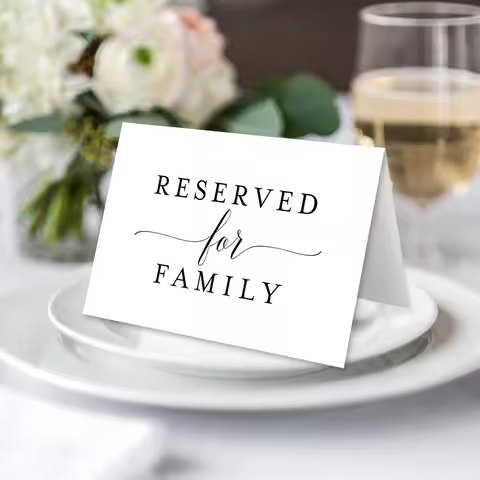 10pcs White Reserved Table Signs for Wedding Party or Celebration,Reserved for Family Table Seating 