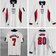 Retro Jersey English Jersey British Jersey Beckham Jersey Eng 1998 Home Classic Jersey Long Sleeves 