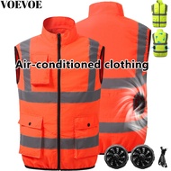VOEVOE Cooling Vest for Men Women Hot Weather with 5V Fans Air Conditioner Short Sleeve Jacket Fan V