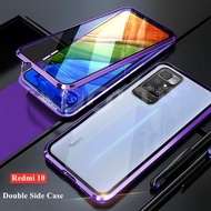 Casing Xiaomi Redmi 10 Redmi10 Note 11 Pro 5G 11s Note11 Note10 4G 5G Note 9 Note9 Magnetic Phone Case Double Side Tempered Glass Magnet Metal Flip Cover 360 Hard Protection Caser