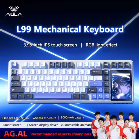 AULA L99 Intelligent Screen Mechanical Keyboard IPS Touch Screen 8000mAh 3 Mode Connection Keyboard 