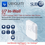 Ubiquiti U7 In-Wall Access Point WiFi 7 2.5 GbE Uplink Wireless Meshing 115 m² coverage 1 Year Warra