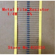100pcs/lot  0.25W  Metal Film Resistor  +-1%   10K ohm  10K  4.7k  2.2K  1K  100K  1/4W  1R--10M