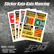34 PCS Fishing Word Stickers Pack Waterproof and Oil-Resistant Cutting Fishing Stickers