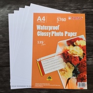Niso Waterproof A4 135gsm Glossy Photo Paper / 140gsm Glossy Photo Paper / Kertas Foto
